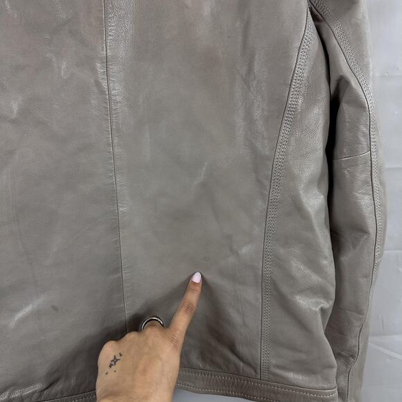 Vintage Y2k Diesel Co Leather Jacket Men Large Goat Moto Racer Biker Gray Zip - Picture 9 of 16